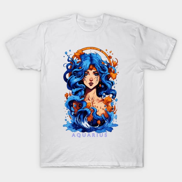 Zodiac sign Aquarius T-shirt T-Shirt by Emotiondesign
